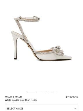 MACH & MACH White and Silver Crystal-Embellished Double Bow Heels